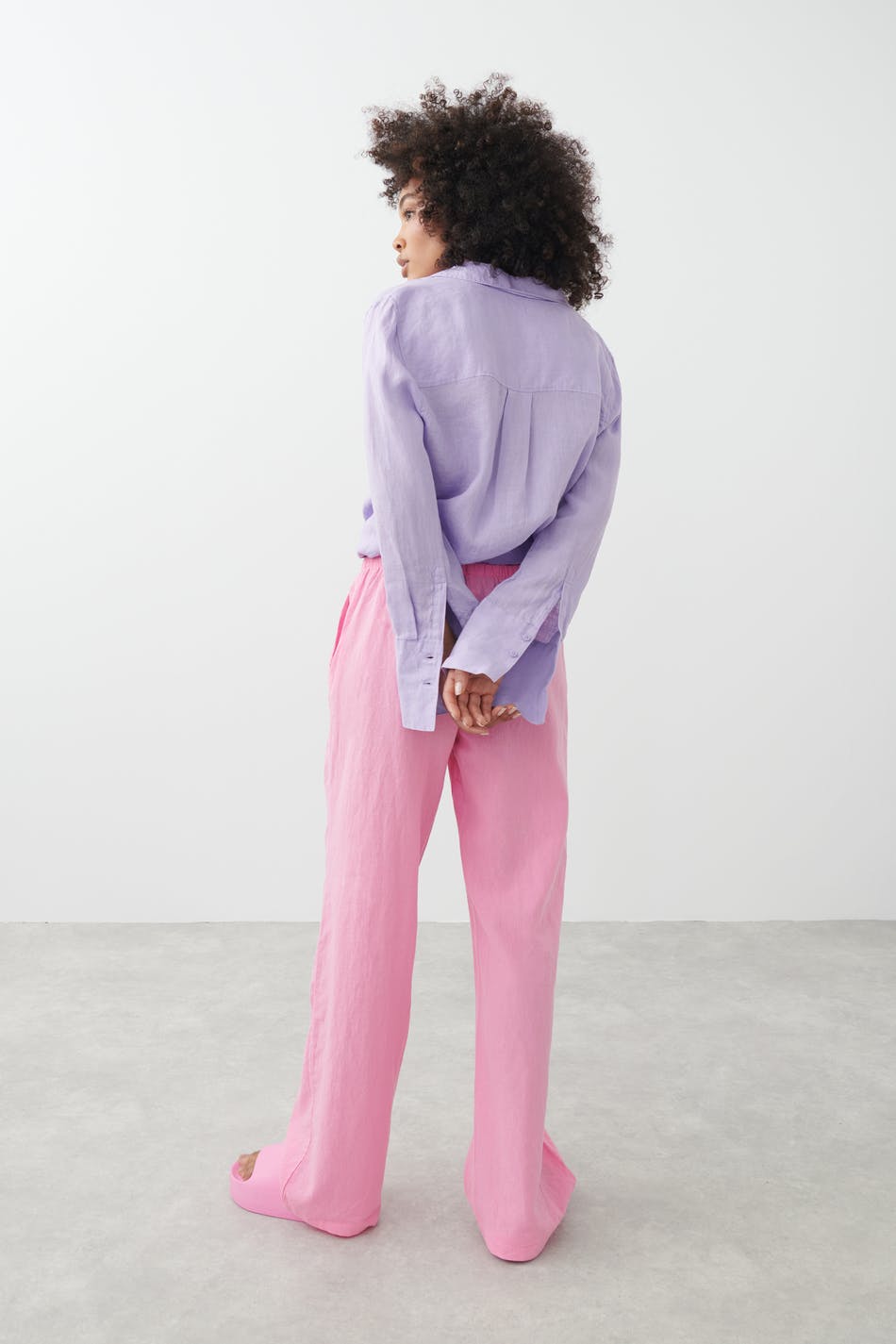 Linen blend trousers