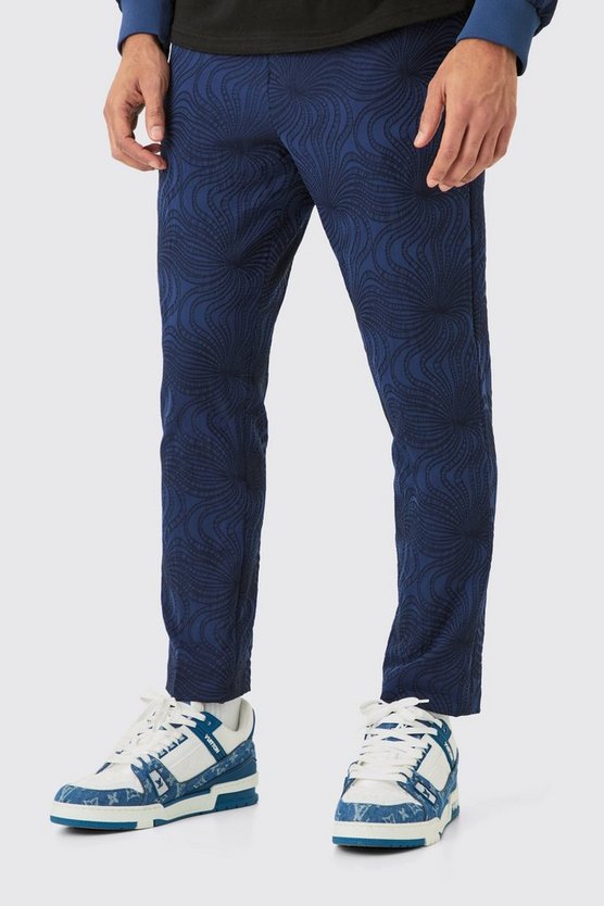 Strukturierte schmale Hose