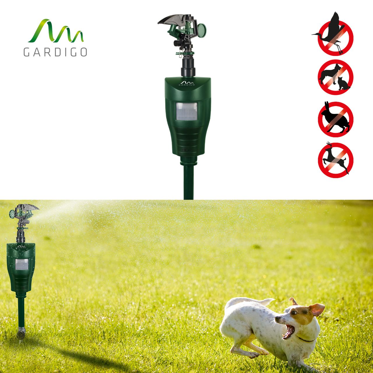 Gardigo Gardigo Wasser-Tiervertreiber mit Tropfschutz