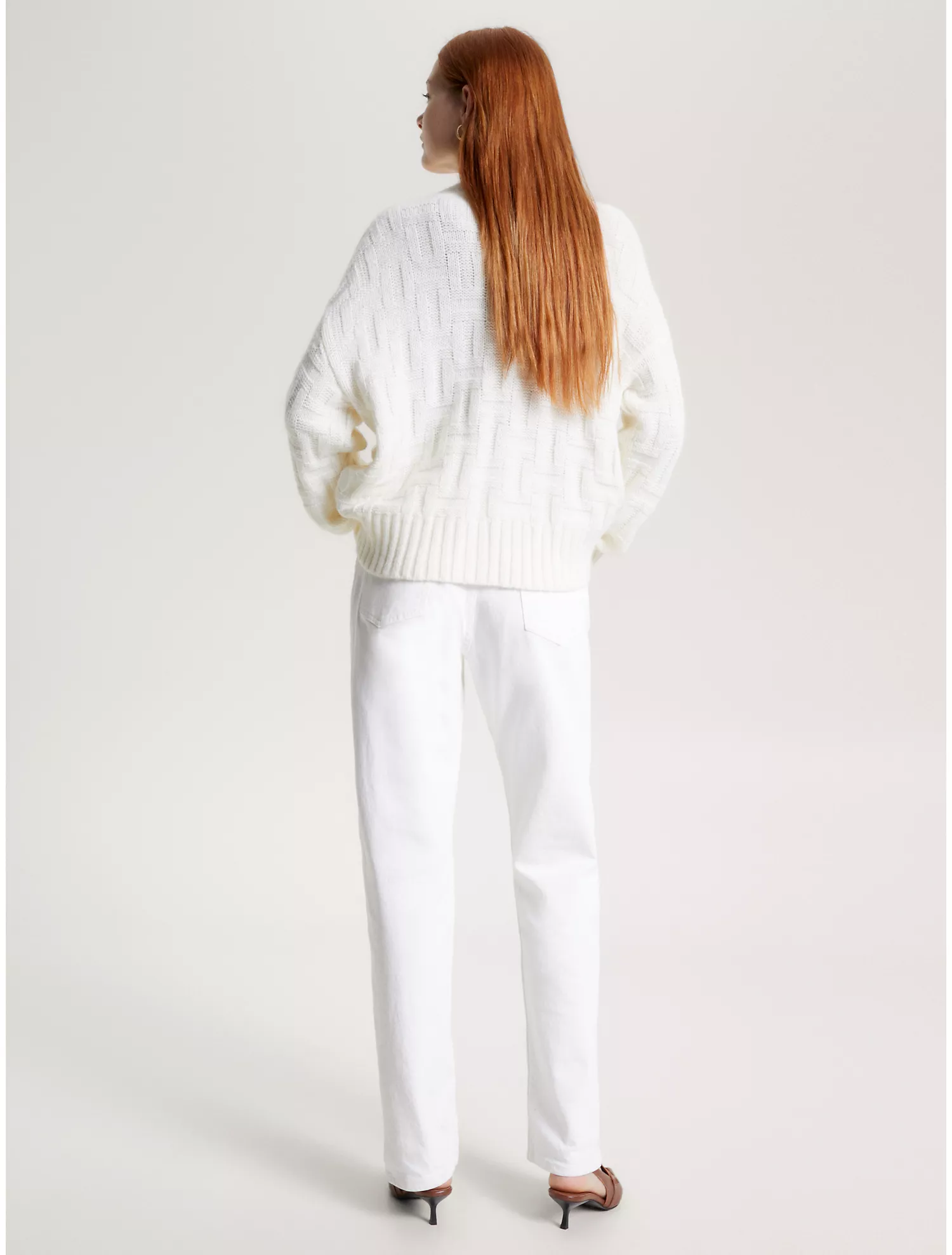 Oversized V-Neck Textured Cardigan