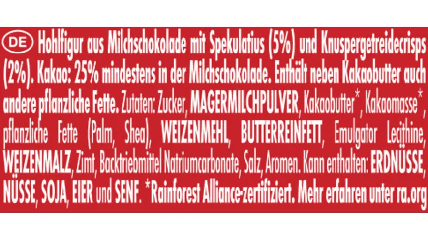 Nestlé KitKat Weihnachtsmann Spekulatius 85 g