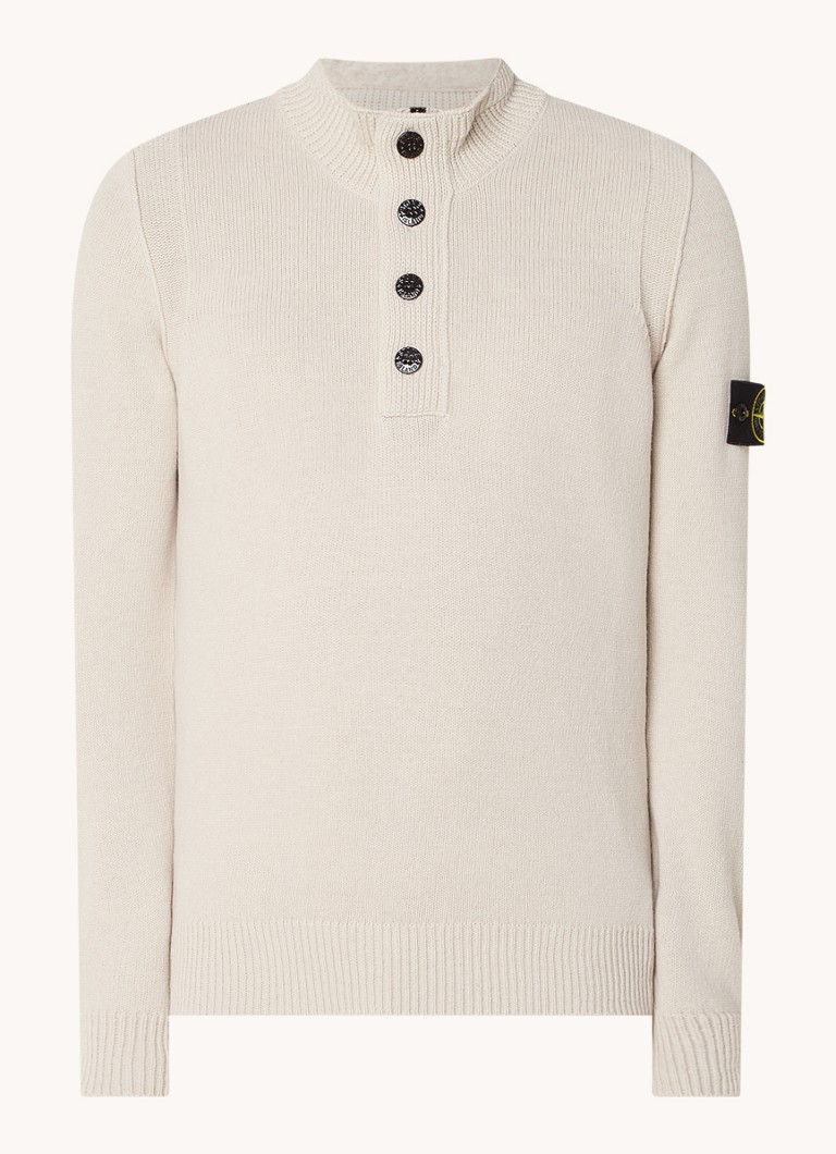Πουλόβερ Stone Island 81155 από λεπτό πλεκτό μαλλί με λογότυπο