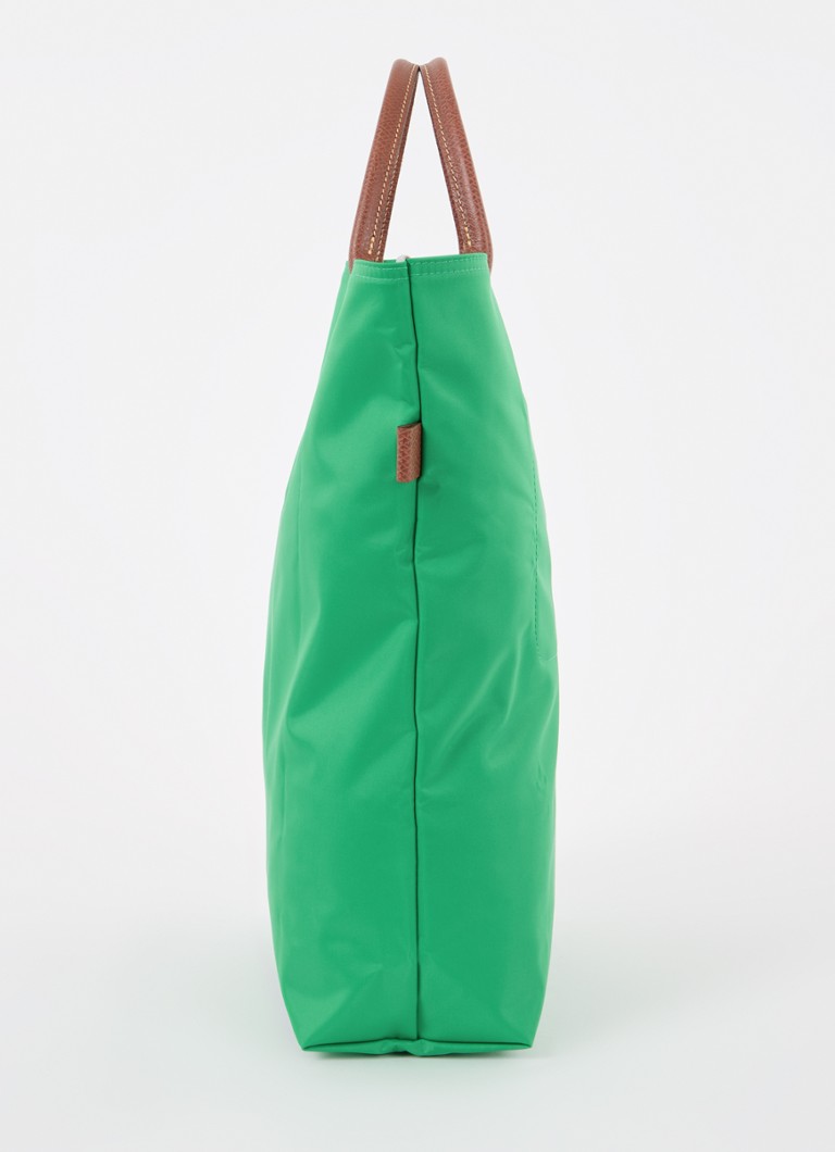 Geantă Longchamp Le Pliage Original, mărimea M, cu detalii din piele.