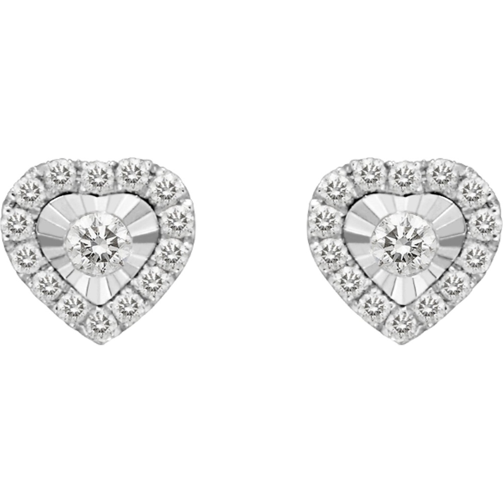 Valeria Boucles d'oreilles à fermoir à poussette 375 Or blanc Boucles d'oreilles