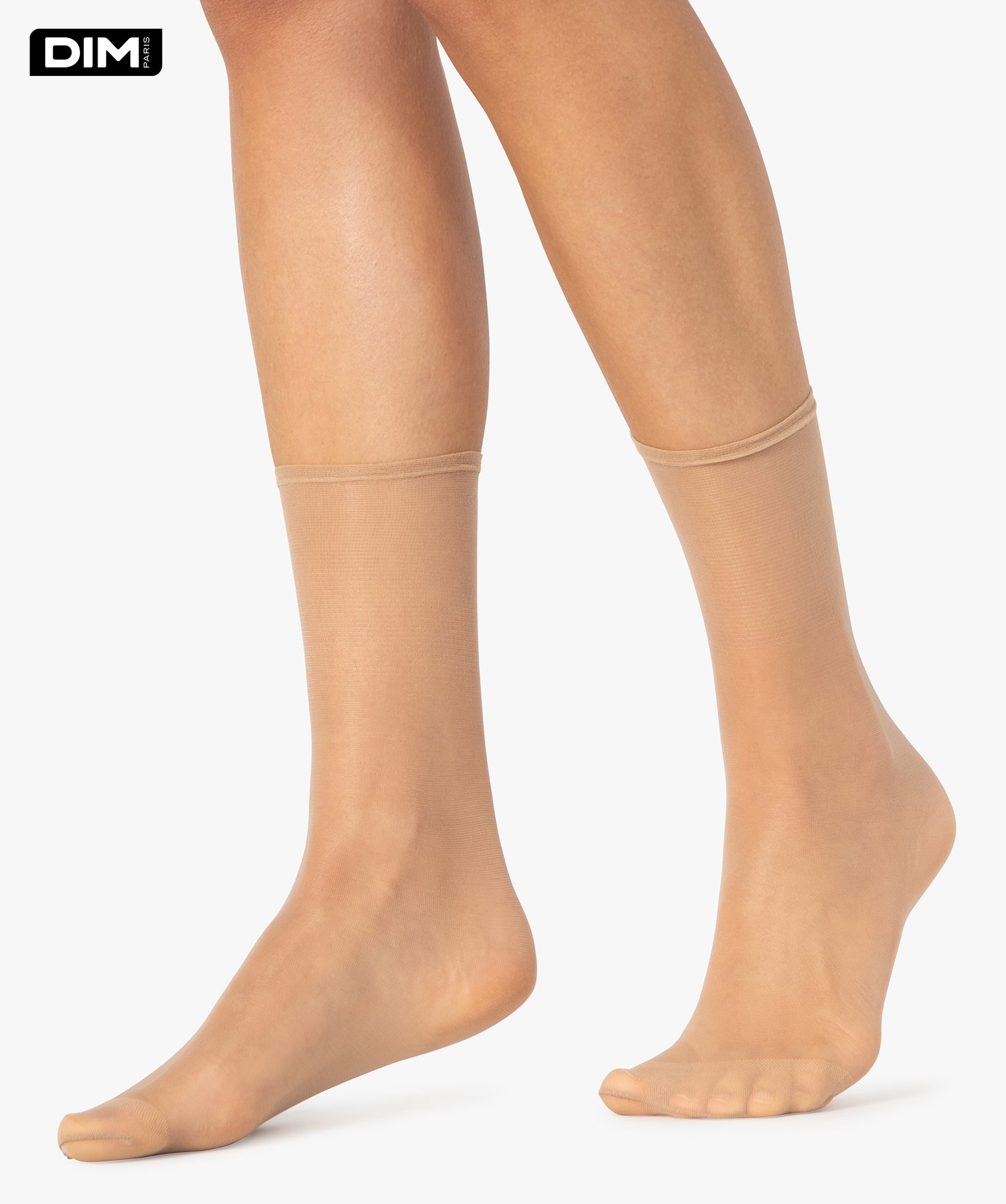 Socquettes femme transparentes Beauty Resist (lot de 4) - Dim beige fonce | GEMO
