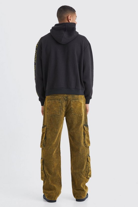 Lockere Cargo-Hose mit Taschen und Acid-Waschung