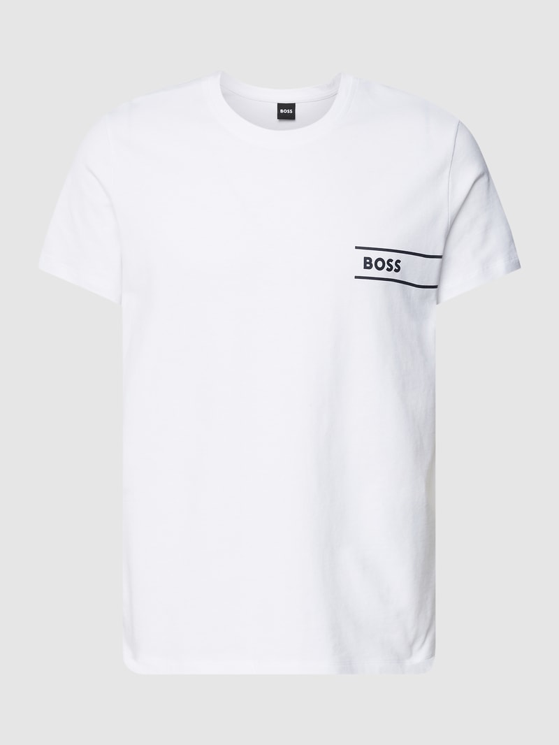 T-Shirt mit Label-Detail in weiß