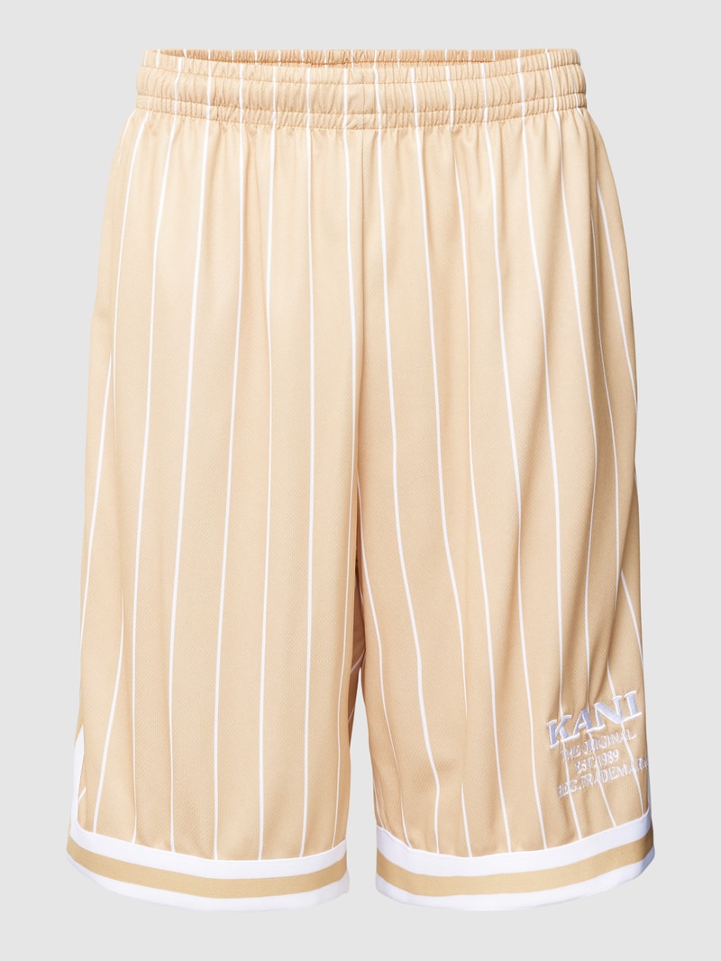 Shorts mit Streifenmuster in sand