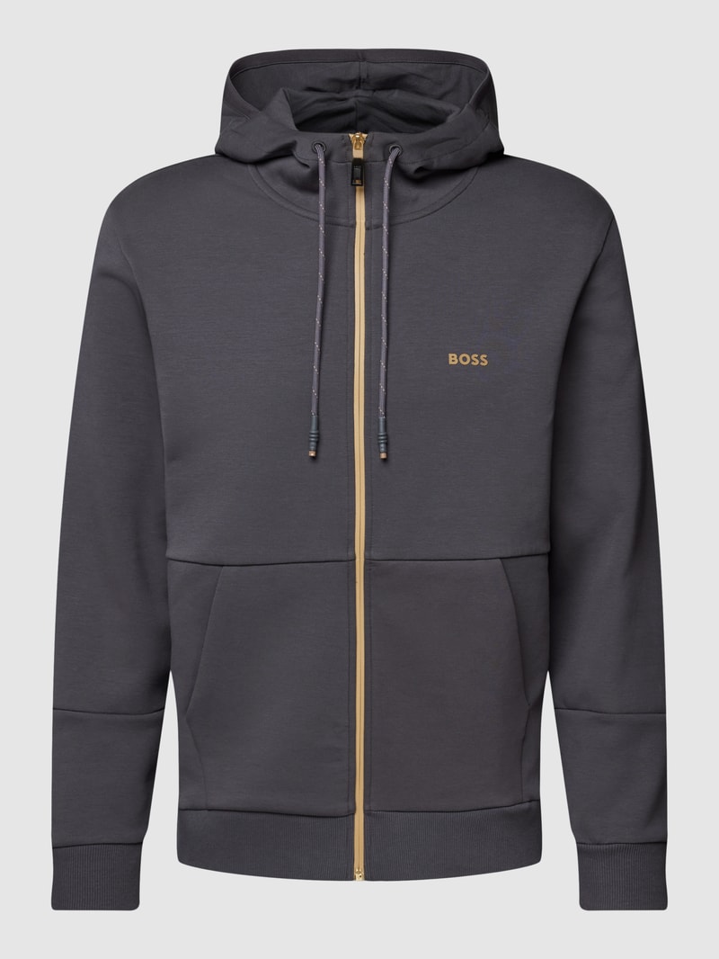 Sweatjacke mit Kapuze Modell 'Saggy' in graphit