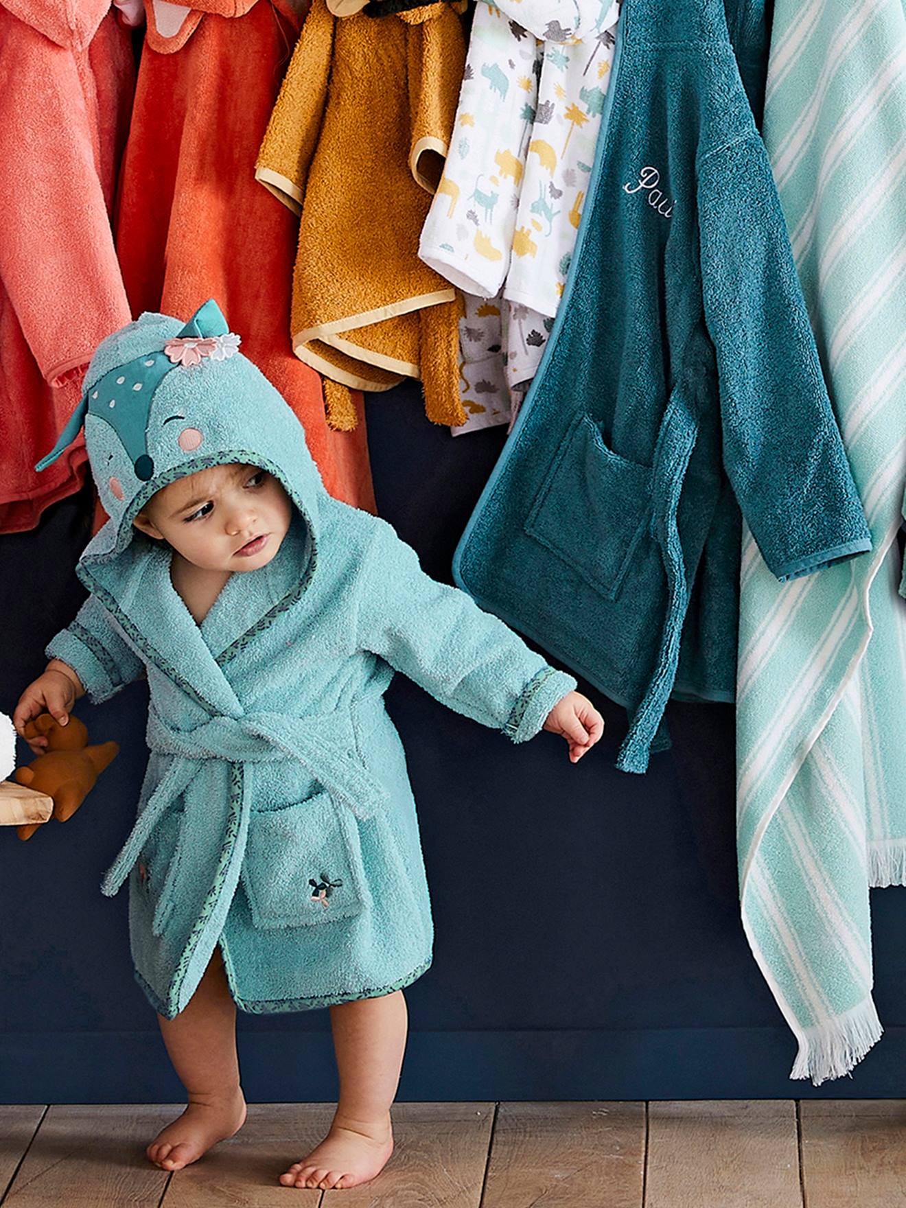 Peignoir bébé personnalisable Biche vert