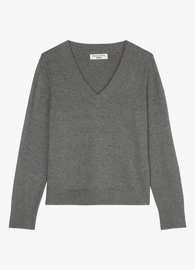 Marc O'Polo Denim Fine-knit wool blend pullover with V-neck