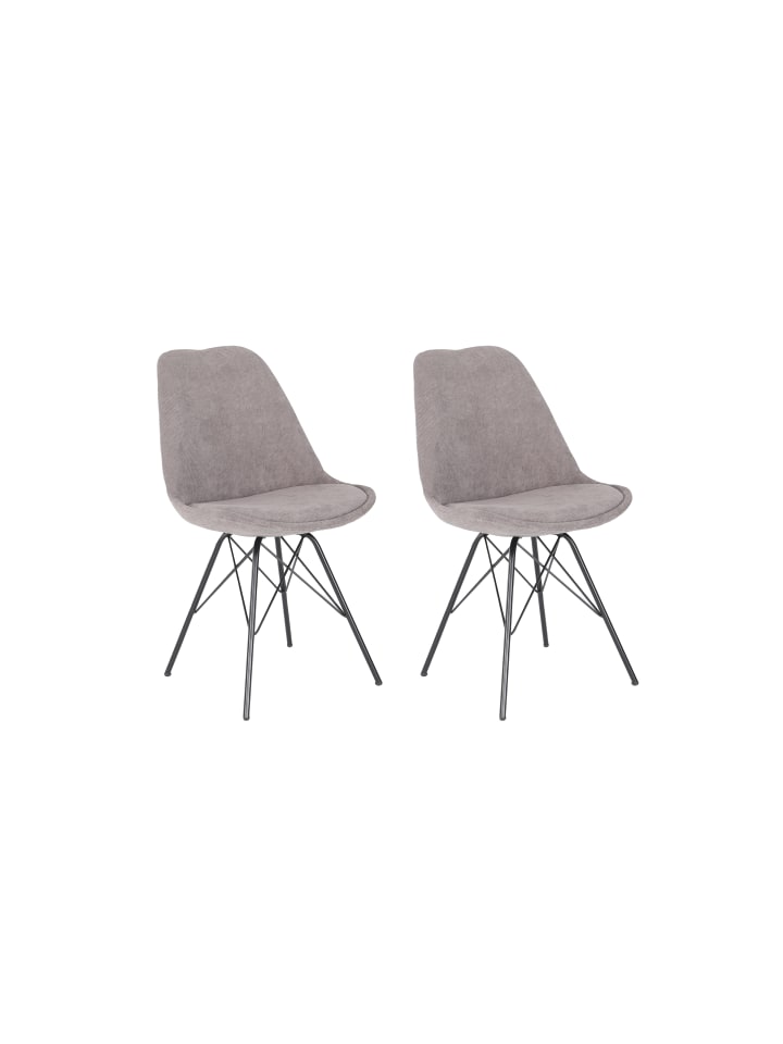 byLiving 2er-Set: Esszimmerstuhl Rica in Grau - 48,5 (B) x 55 (L) x 85 (H) cm günstig kaufen onesize