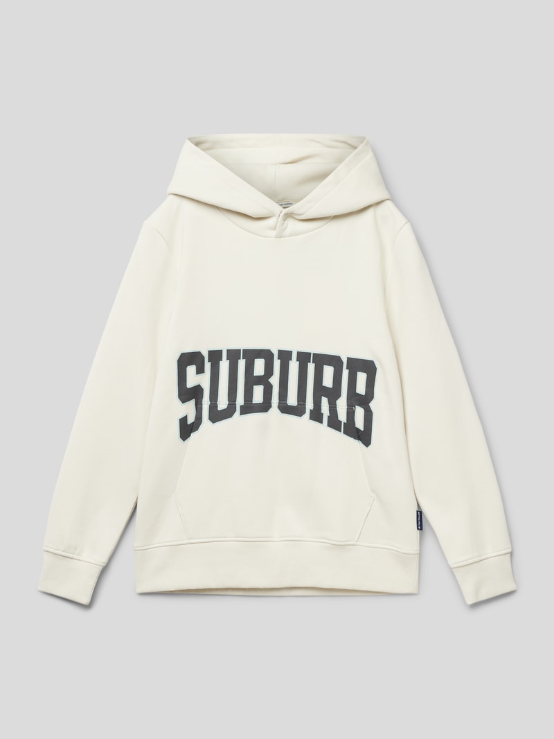 Hoodie mit Känguru-Tasche in ecru