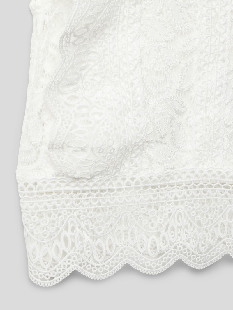 Bluse mit Rundhalsausschnitt in weiß