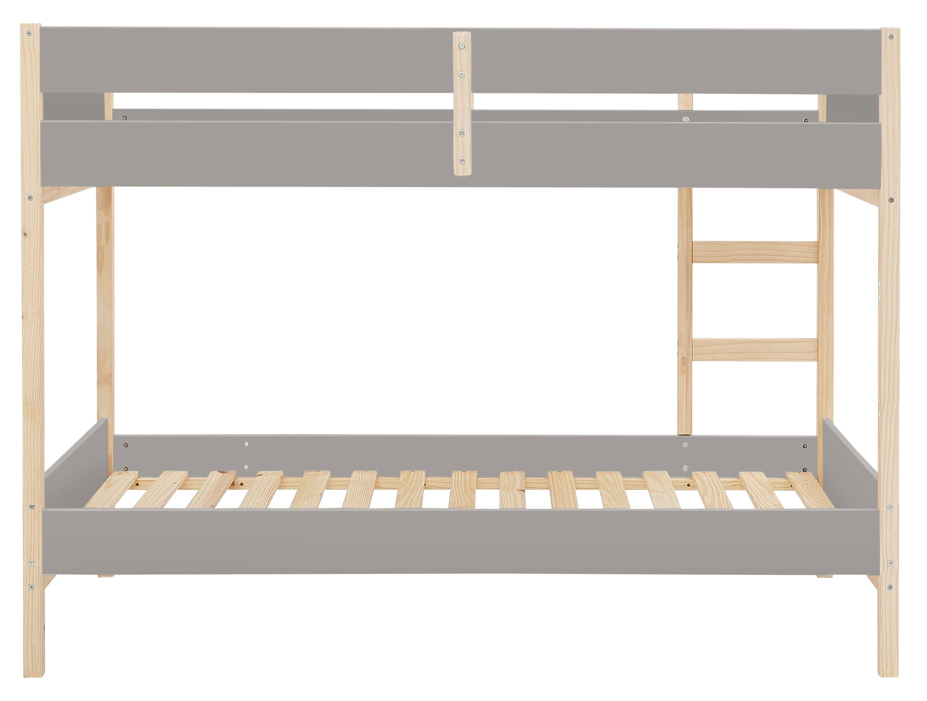 Lüttenhütt Etagenbett Janne, Kiefernholz, Etagenbett, inklusive Holzleiter, Liegefläche 90x200 cm