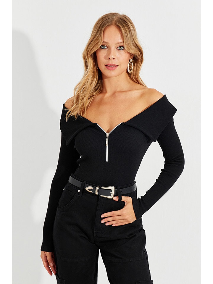 Milan Kiss Bluse in Schwarz günstig kaufen