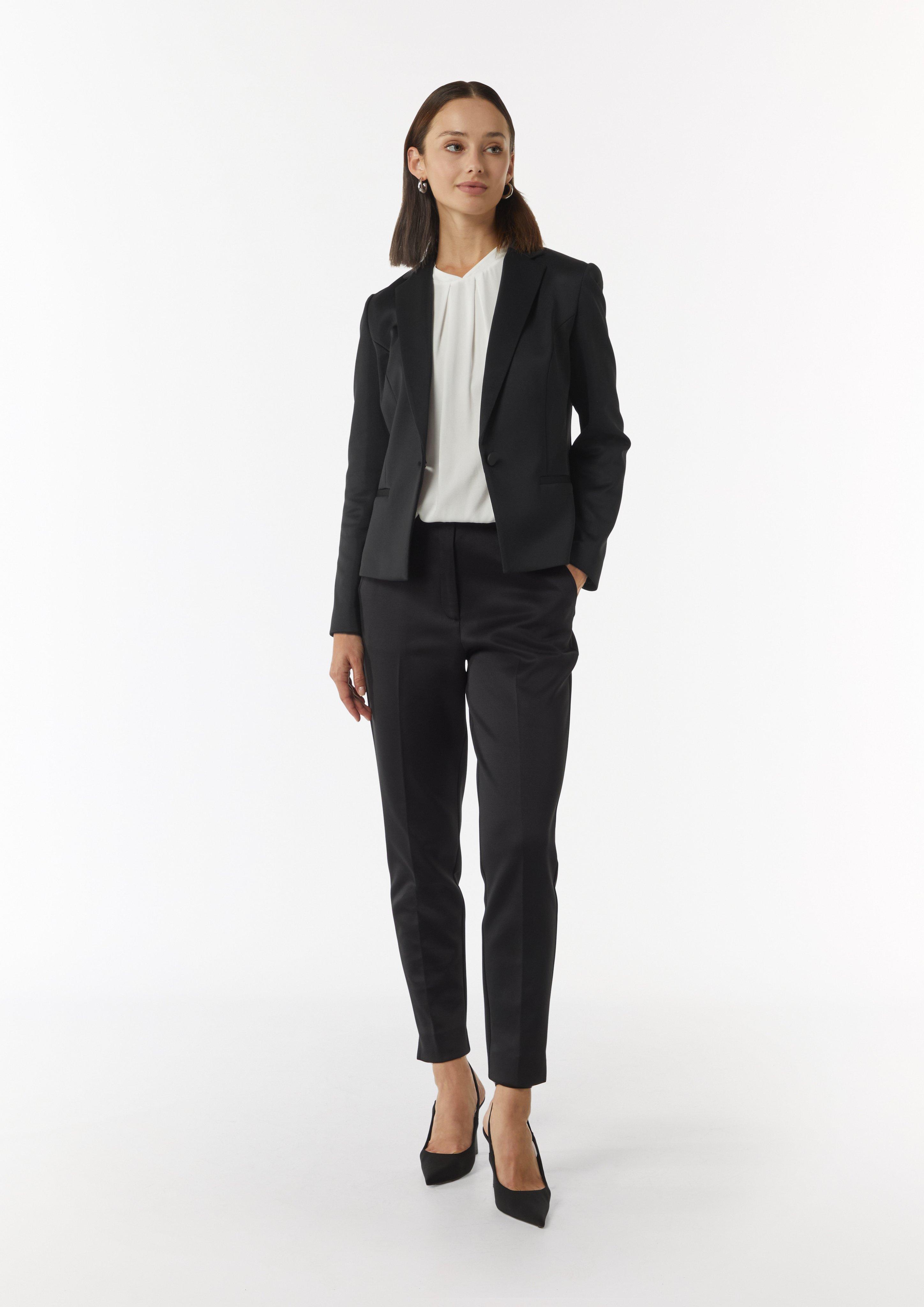 Blazer mit Halbfutter im Rückenteil - schwarz