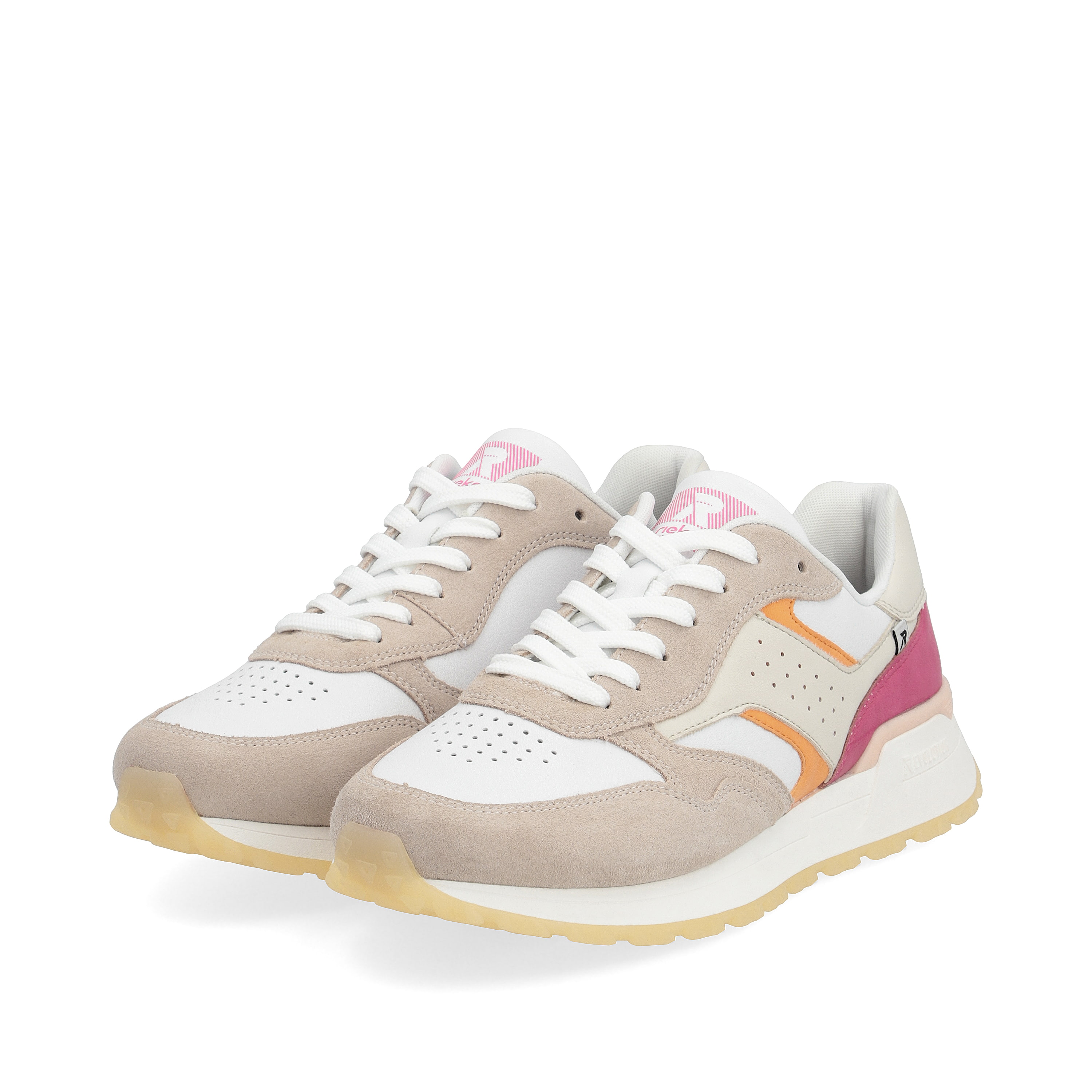 Rieker Damen Sneaker Low light-beige fuchsia apricot