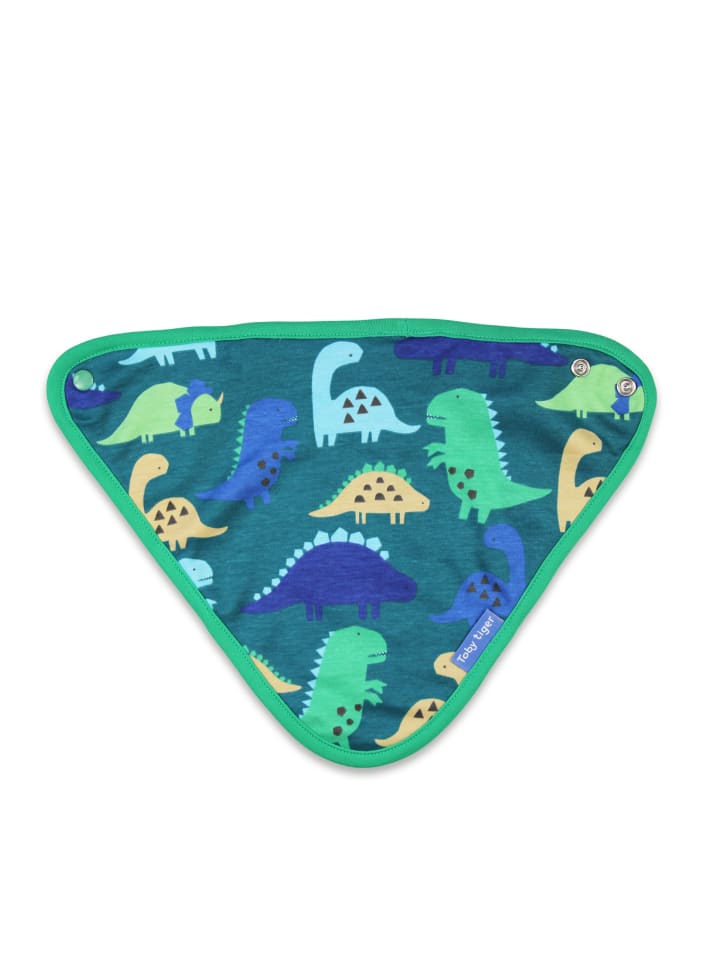 Toby Tiger Dreieckstuch mit Dinosaurier Print in grün günstig kaufen 0