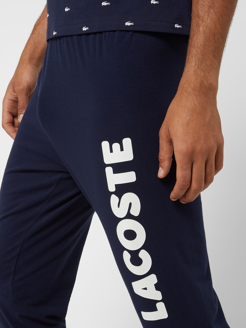 Pyjama-Hose mit Logo in dunkelblau