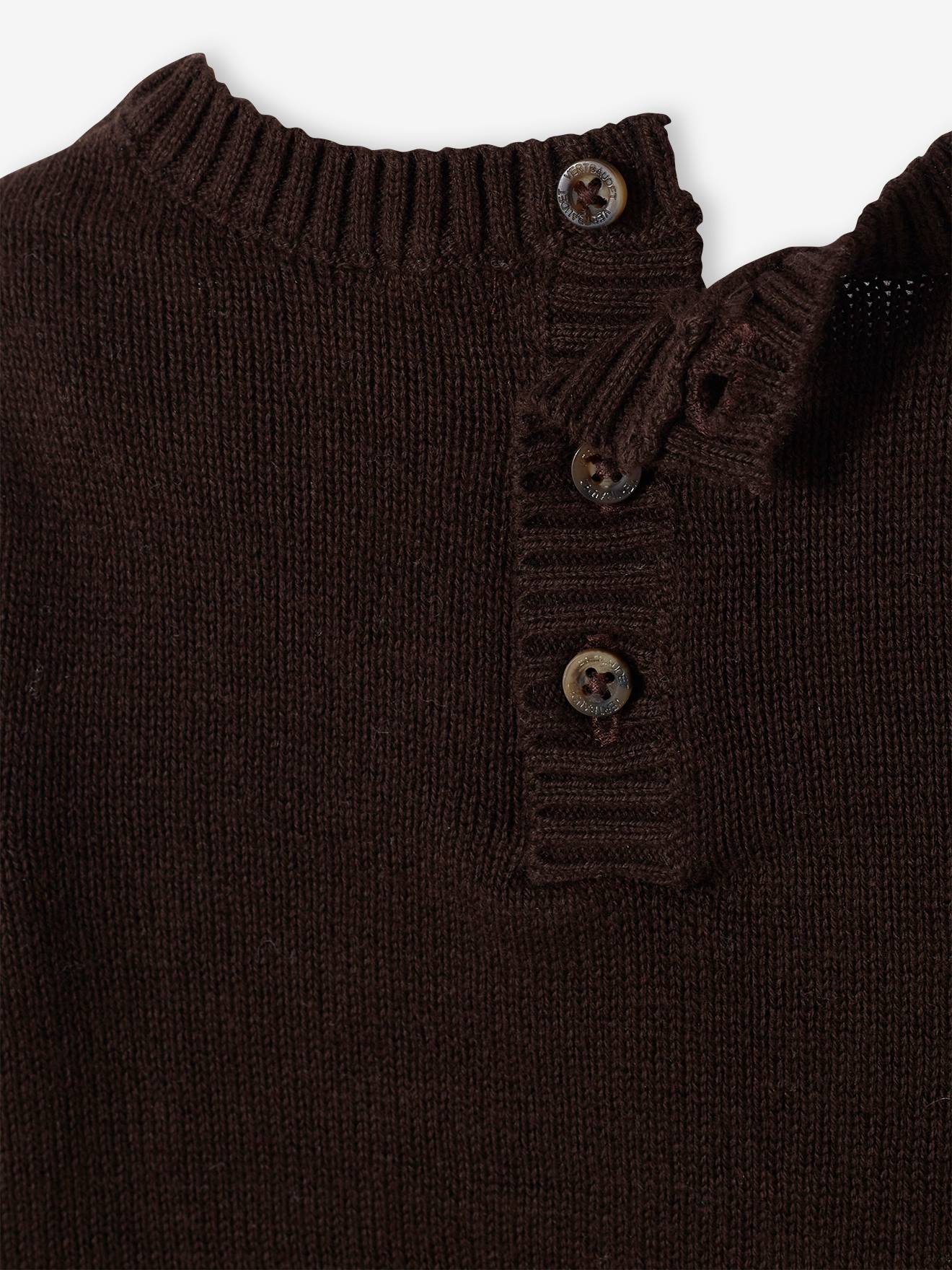 Pull bébé tricot raton-laveur chocolat