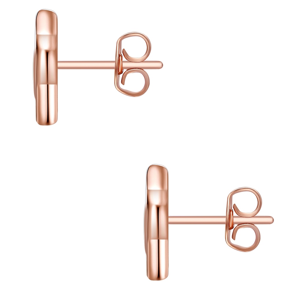 Rafaela Donata Puces d'oreilles en argent Fleur Argent sterling Oxyde de zirconium (CZ) en Or ro Boucles d'oreilles