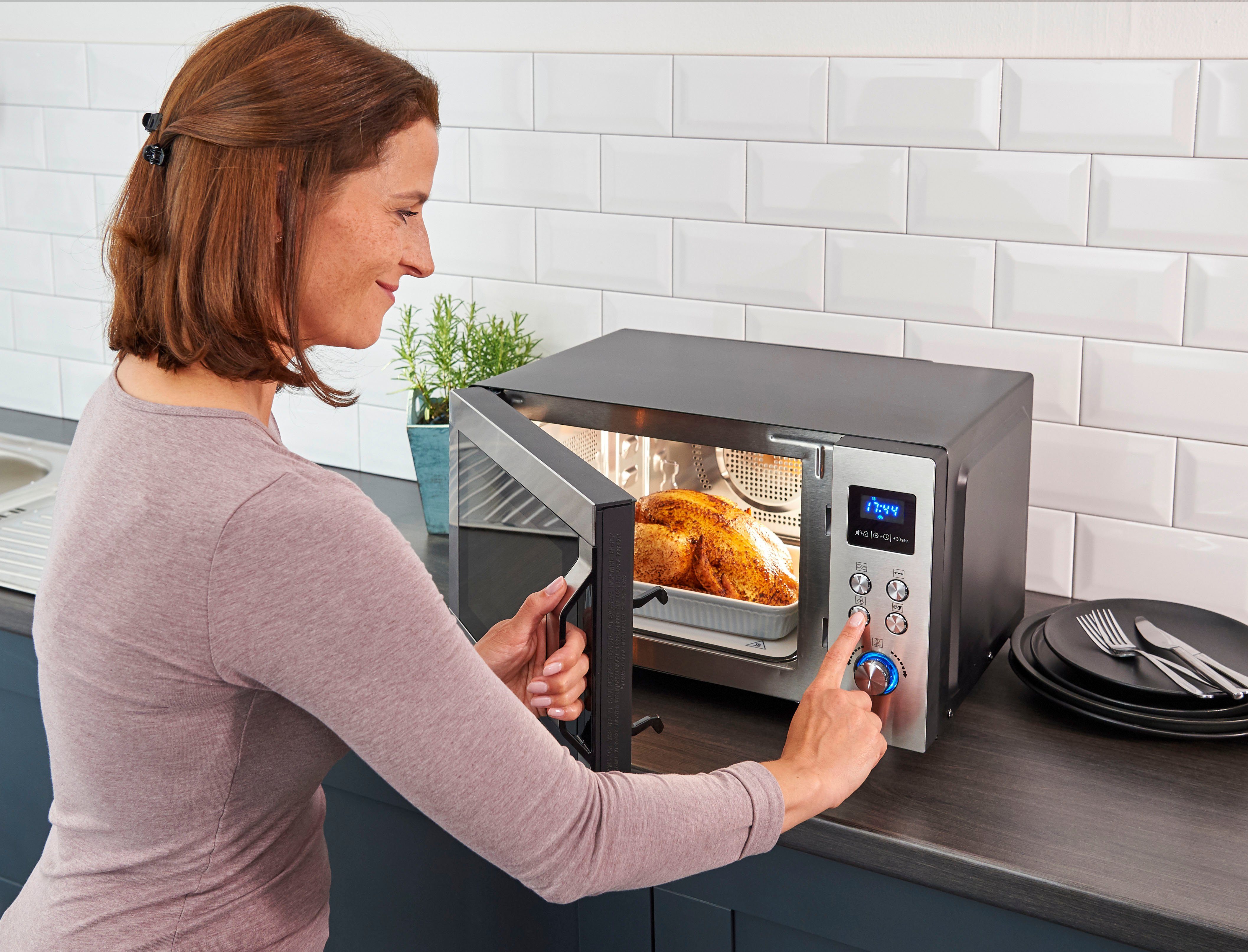Severin Mikrowelle MW 7777, Grill, Heißluft, Mikrowelle, 25 l, mit 8 Automatikprogrammen