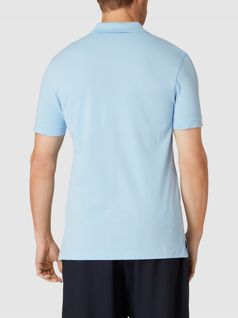 Poloshirt mit Label-Stitching in bleu