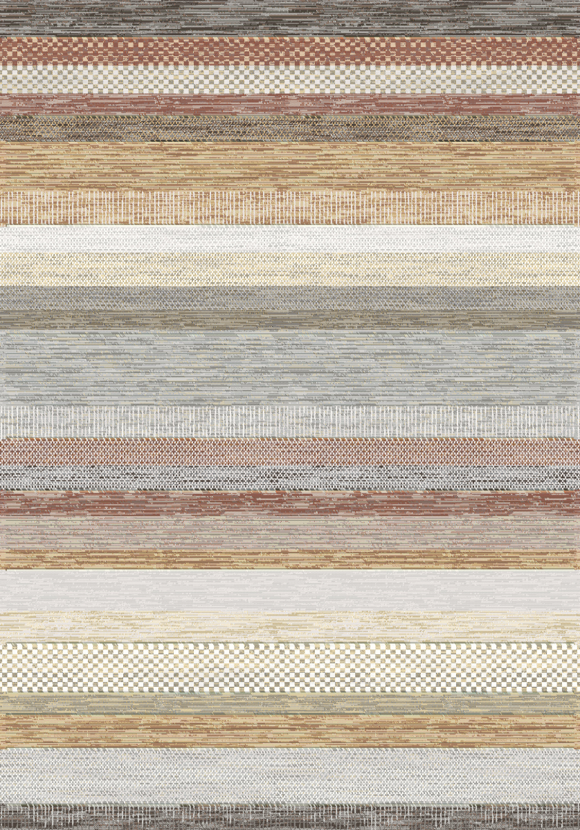 Webteppich Exellenza Orange-Grau-Braun 120 x 170 cm