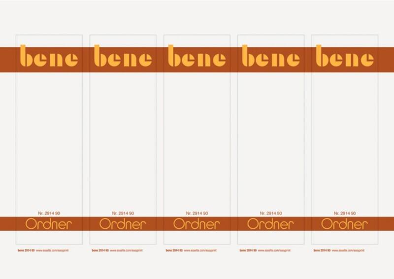 Bene PC-beschriftbare Kartonrückenschilder 291490 Für Bene 291400 Kunststoff-Ordner Hellgrau 56 x 190 mm 50 Stück