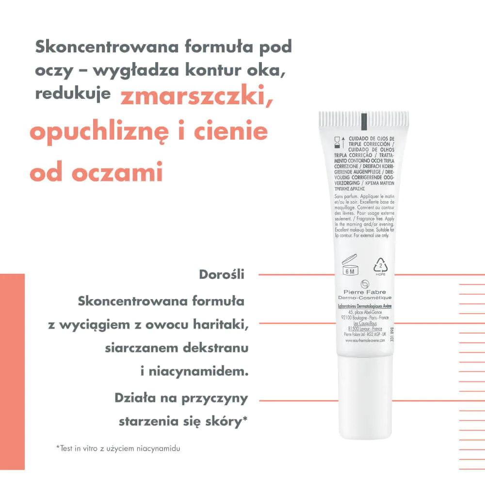 Avène Hyaluron Activ B3 korekcijska krema za područje oko očiju s trostrukim djelovanjem
