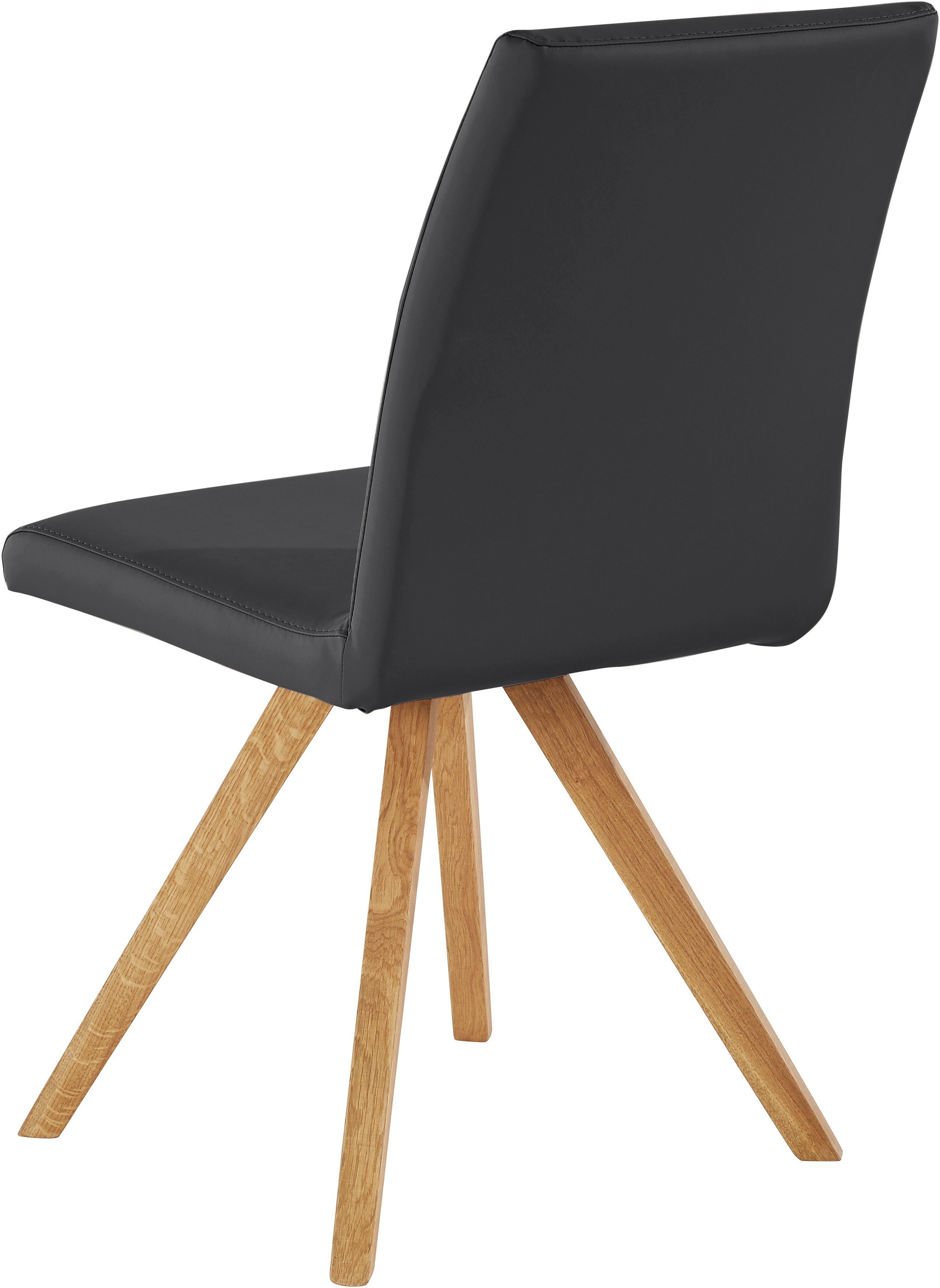 Home affaire Schalenstuhl Rio (Set, 2 St), Bezug in Kunstleder oder Strukturstoff und das Gestell ist Eiche geölt