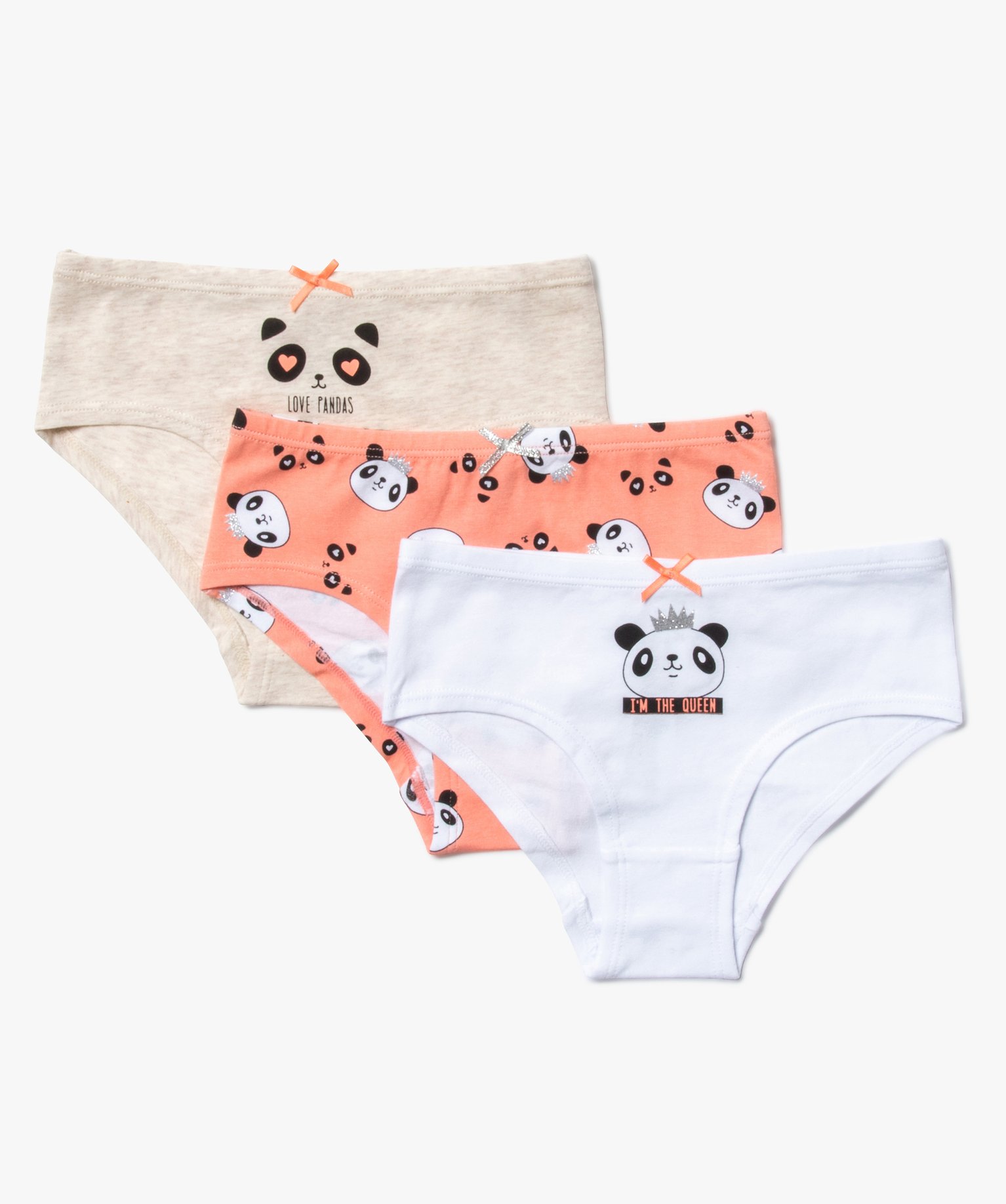 Shorties fille à motifs pandas (lot de 3) multicolore | GEMO
