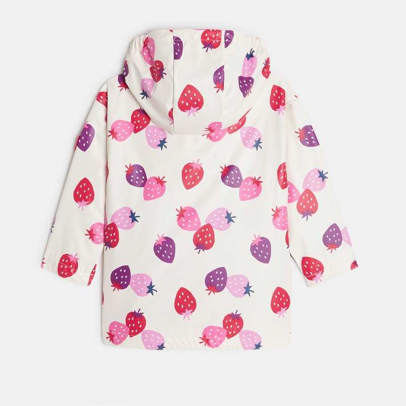 Coupe-vent bébé fille écru à motifs fraises beige Catimini