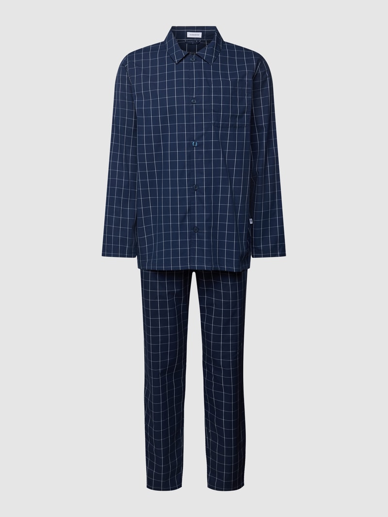 Pyjama mit Streifenmuster in dunkelblau