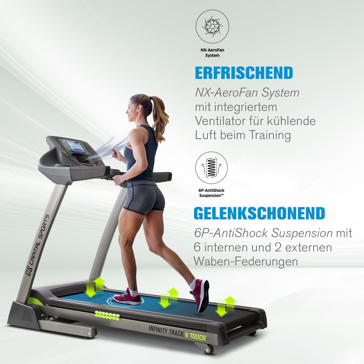 Capital Sports Laufband Infinity Track 6.0 Touch Laufband 5,5 PS WiFi 9