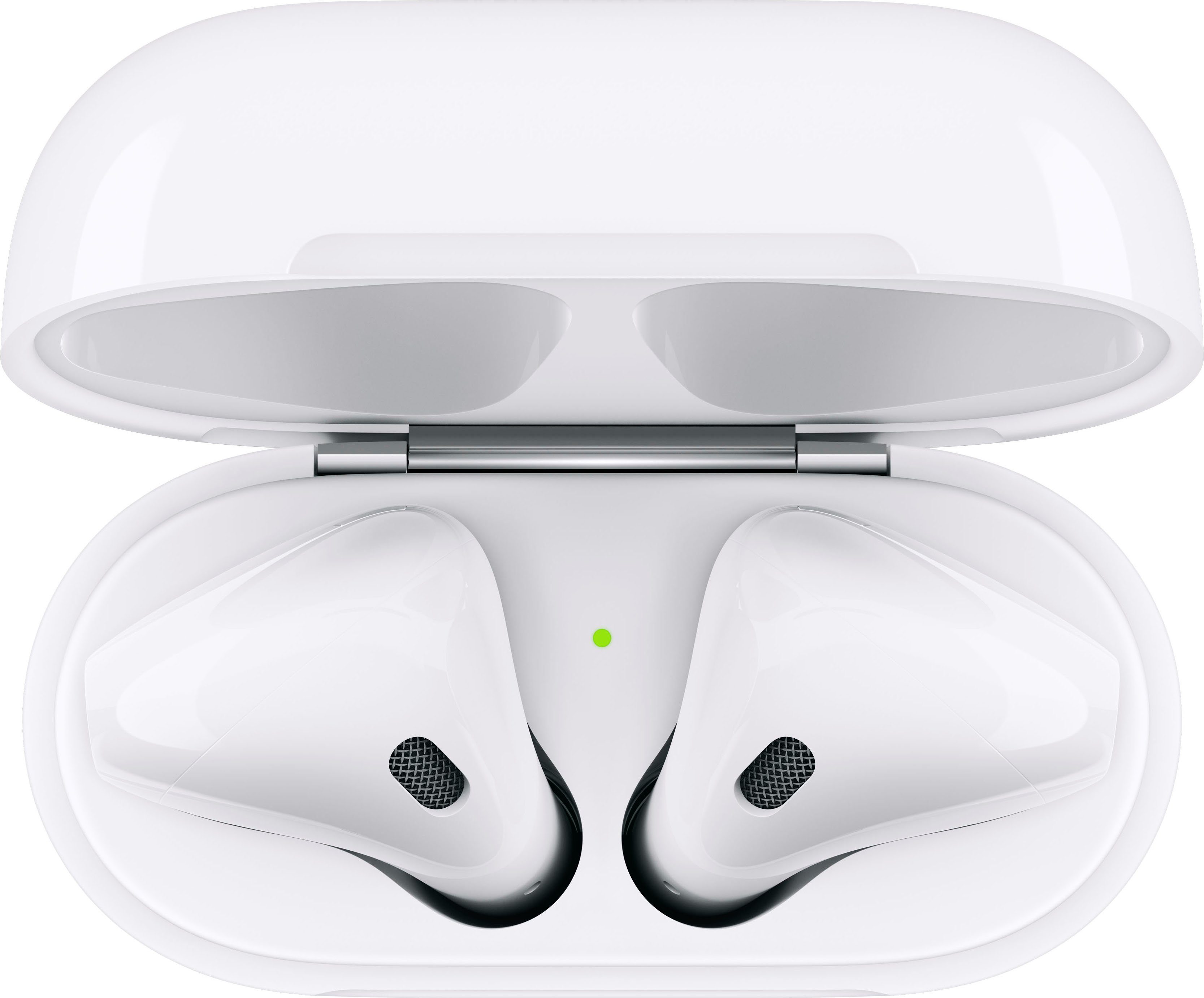 Apple AirPods 2. Generation mit Ladecase (2019) In-Ear-Kopfhörer (Rauschunterdrückung, Sprachsteuerung, True Wireless, kompatibel mit Siri, Siri, Bluetooth, Kompatibel mit iPhone,iPad Air / Mini / Pro, Watch, Mac Mini, iMac)