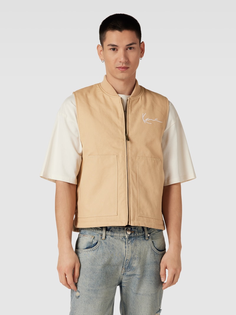 Weste mit Eingrifftaschen in beige