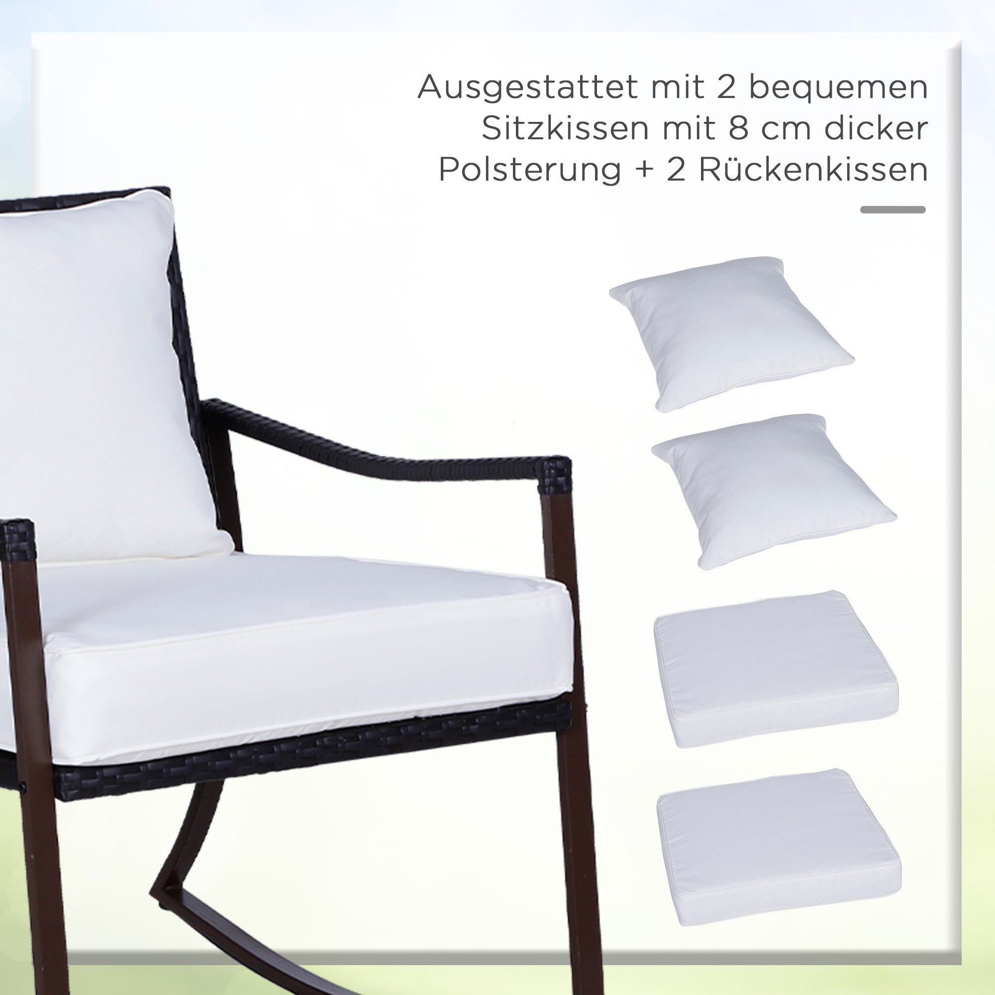 Outsunny Schaukelstuhl Set