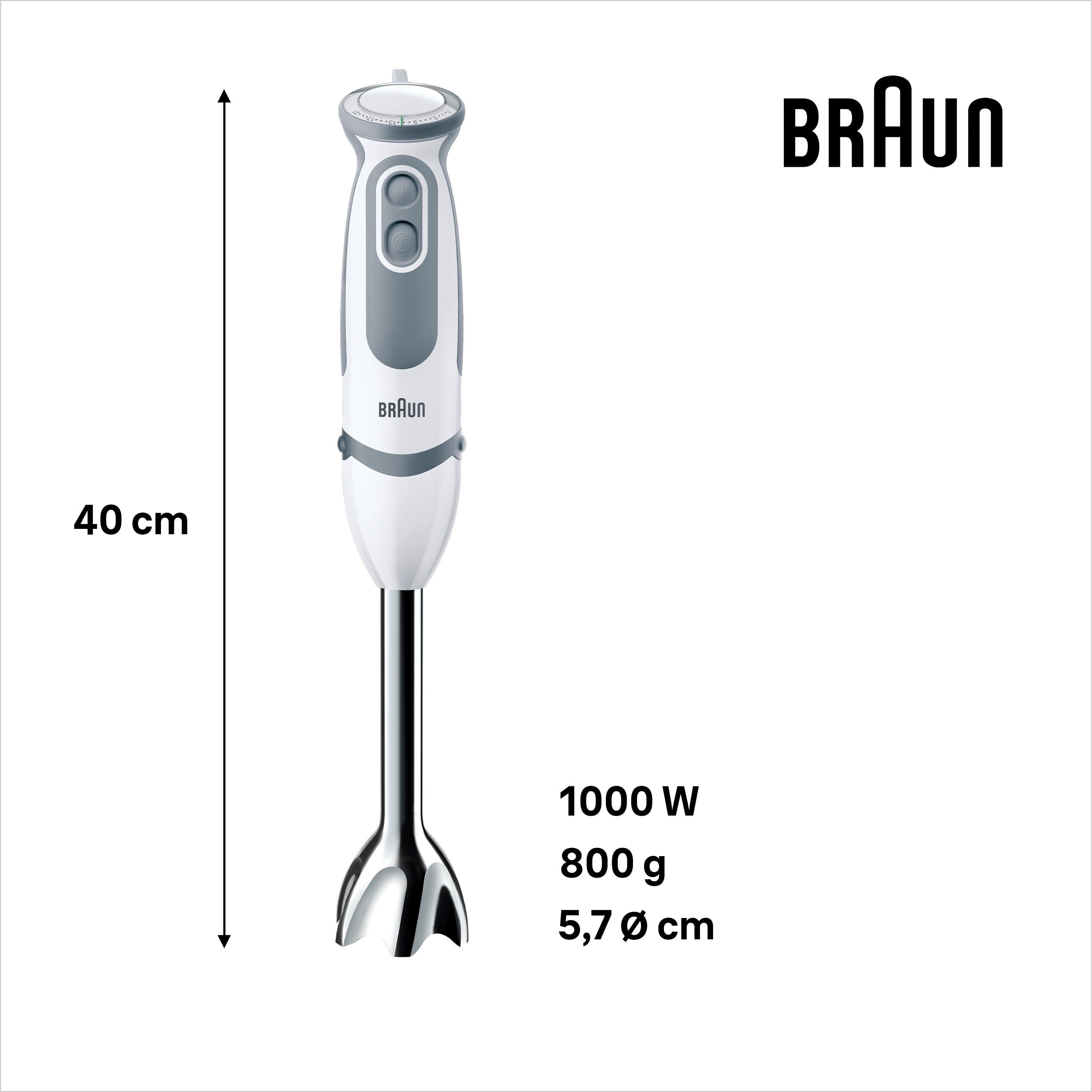 Braun Stabmixer MQ 5200 WH WH MultiQuick 5 Vario, 1000 W