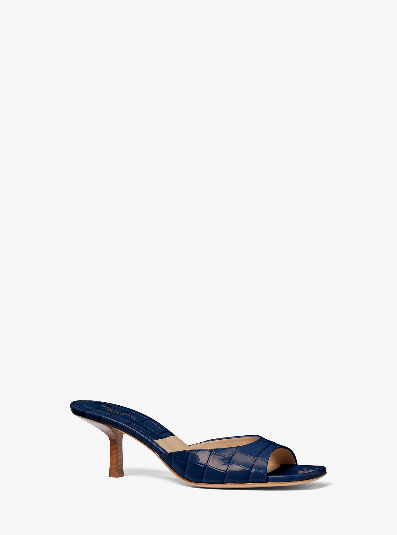 Sandali Anita in pelle con stampa coccodrillo - BLU NAVY
