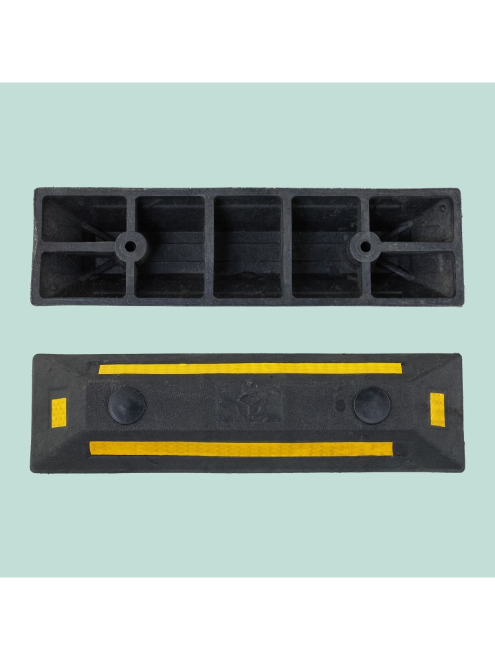 relaxdays 2 x Radstopper in Schwarz/ Gelb - (B)53 x (H)8,5 x (T)14,5 cm günstig kaufen onesize