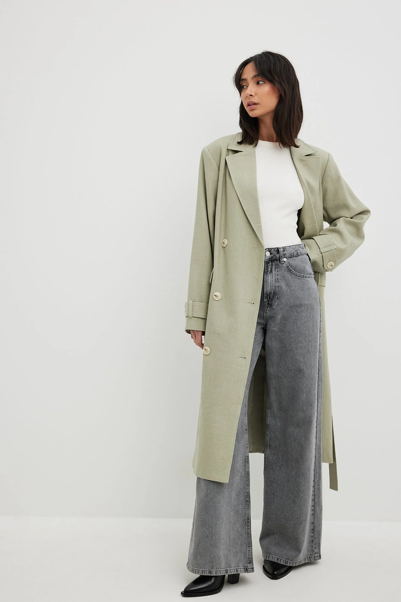 Trenchcoat aus Leinenmischung