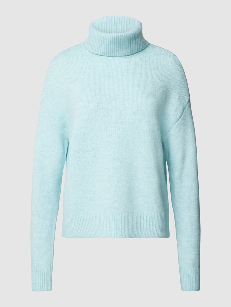 Rollkragenpullover mit überschnittenen Schultern in bleu