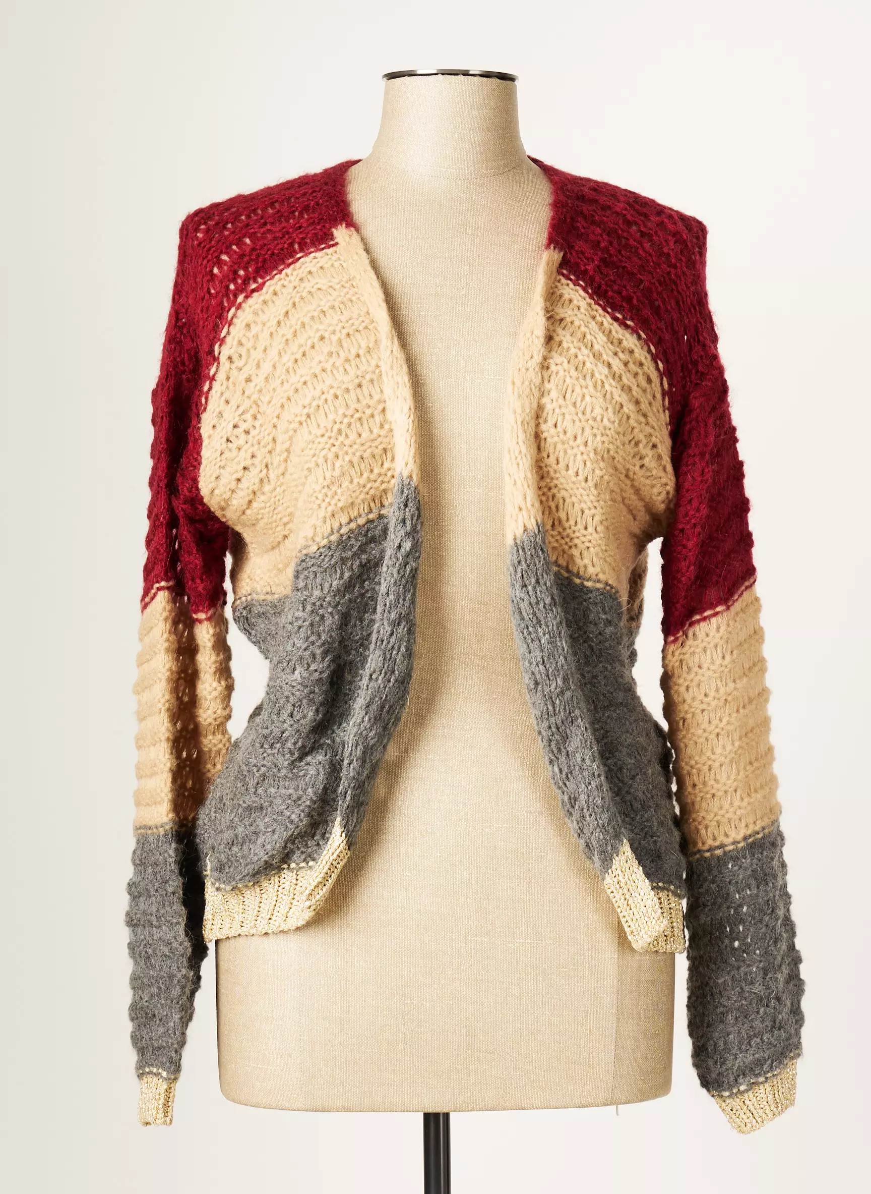 Blanc Boheme Cardigans Femme couleur beige