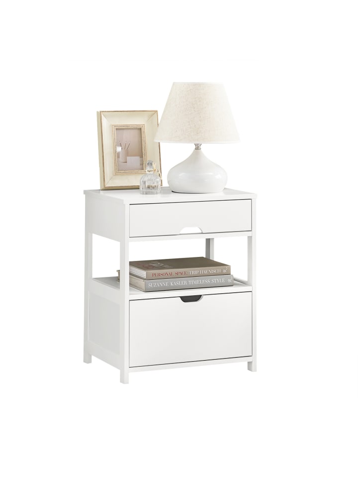 SoBuy Nachttisch in Weiß - (B)45 x (H)55 x (T)38cm günstig kaufen onesize