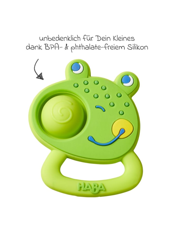 Haba Silikon-Beißring / Greifling Plopp-Frosch in gruen günstig kaufen onesize