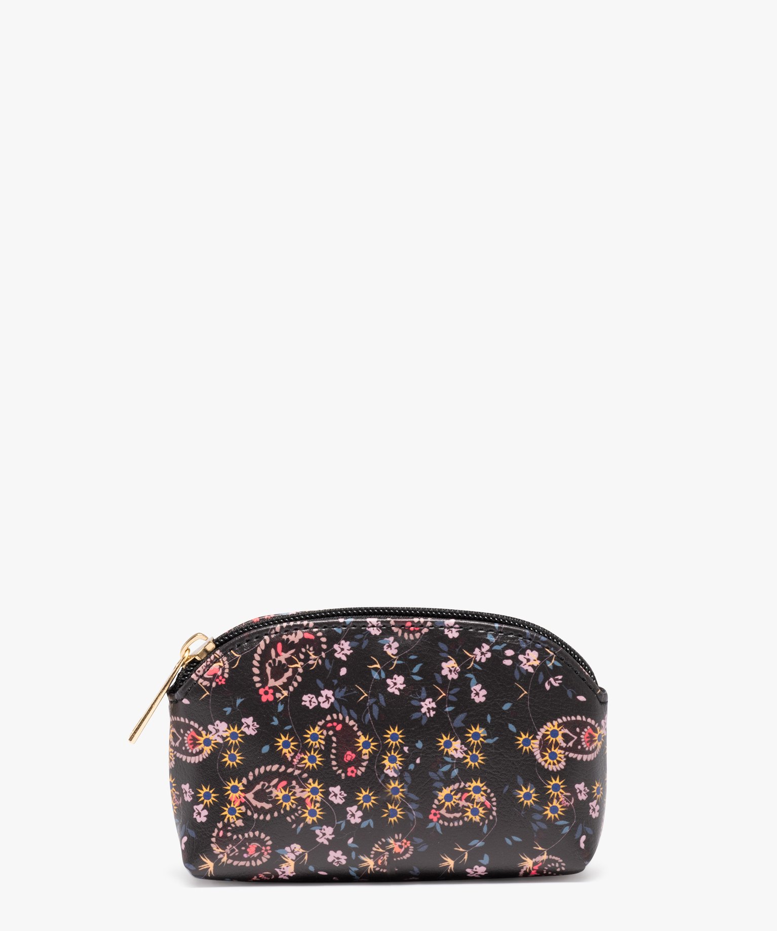 Porte-monnaie à motifs fleuris femme noir | GEMO