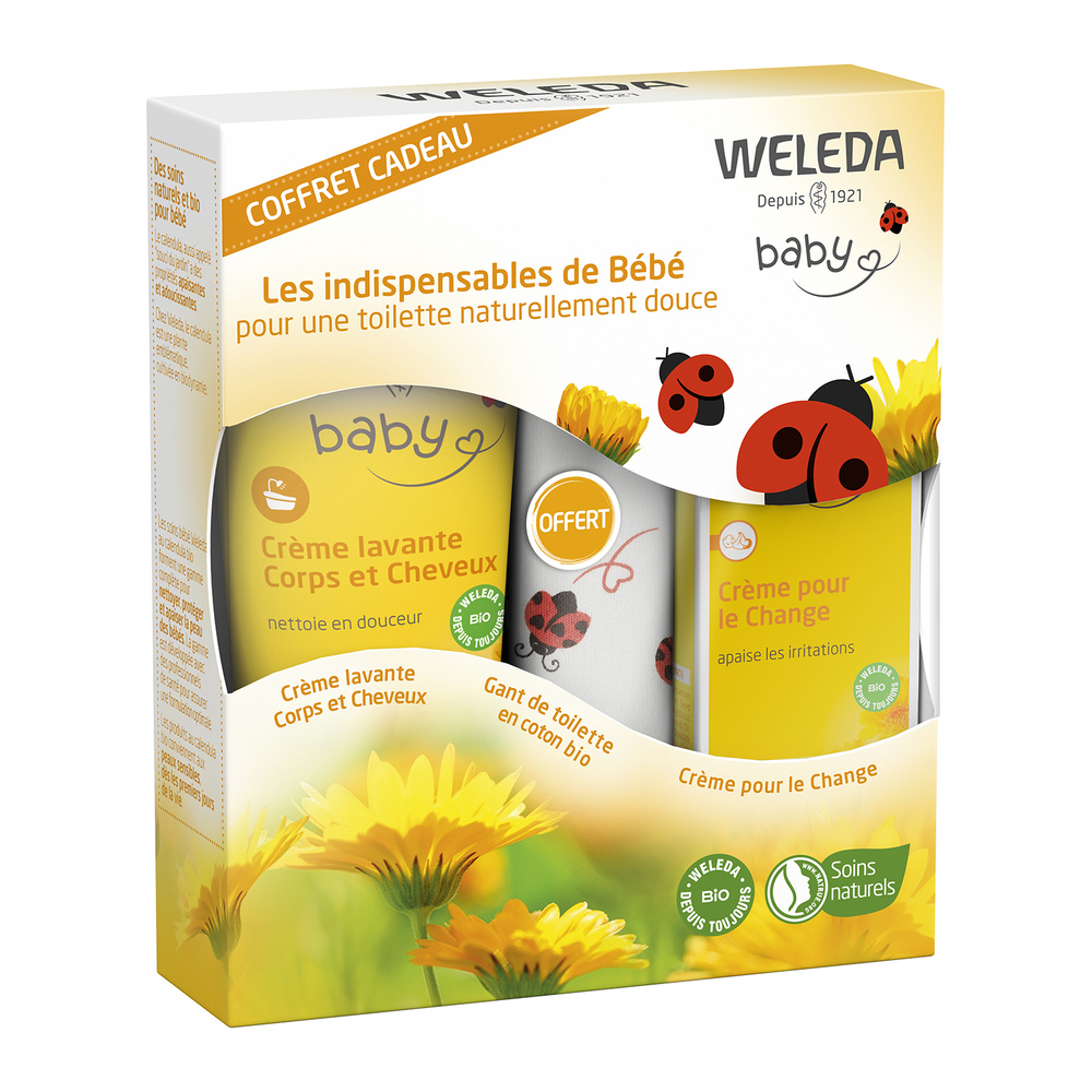 WELEDA Coffret Bébé (Crème pour le Change + Crème lavante Corps & Cheveux) Bébé