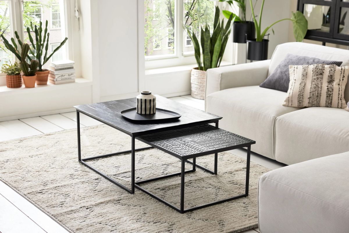 Roomio Couchtisch-Set No. 2001 Schwarz Eckig